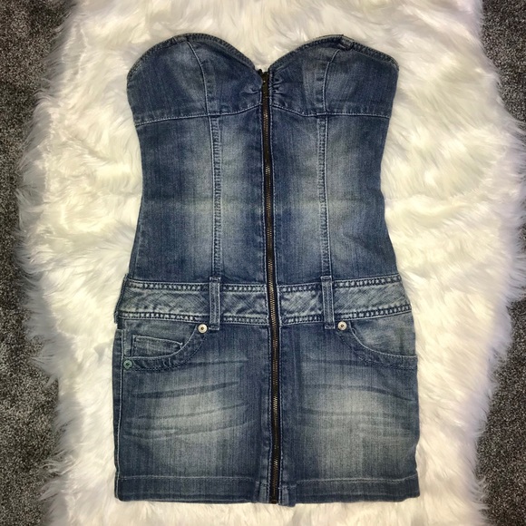 GUESS - Vintage denim bodycon dress - Picture 2 of 5